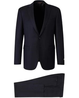 Canali Single-Breasted Pinstripe-Pattern Wool Suit - Blue