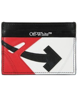 Off-White c/o Virgil Abloh Arrow-Detail Leather Cardholder - Rood