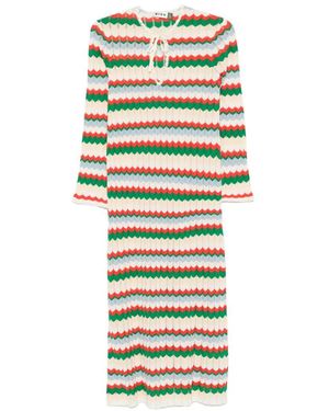 RIXO London Robe Lucila À Coupe Mi-Longue - White