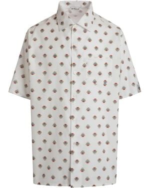 Bally Bowlinghemd mit Crest-Print - Grau