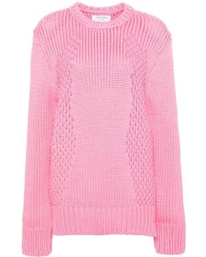 Marine Serre Jersey con cuello redondo - Rosa