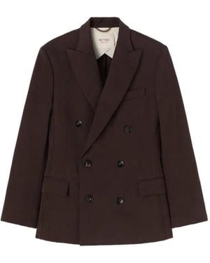 RETORI Double-Breasted Linen Blazer - Brown