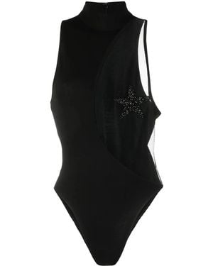 Kiko Kostadinov Star-Detail Cut-Out Bodysuit - Black