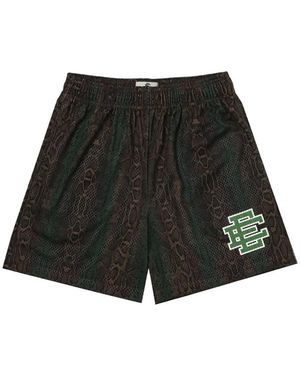 Eric Emanuel Pantalones Cortos Con Motivo De Piel De Serpiente - Negro