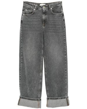 iBlues Jeanne Wide-Leg Turn-Up Jeans - Gray
