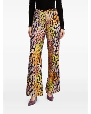 forte_forte Metallic Leopard-Pattern Trousers - Black