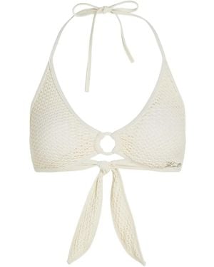 Karl Lagerfeld Crochet Bikini Top - White