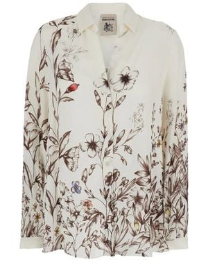 Semicouture Floral-Print Buttoned Shirt - White