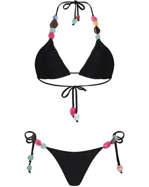 Amir Slama Bikini À Détails De Perles - White