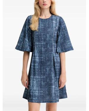 Gestuz Flared-Sleeve Mini Dress - Blue