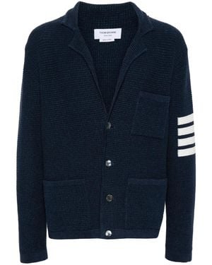 Thom Browne Linen Blend Cardigan - Blue