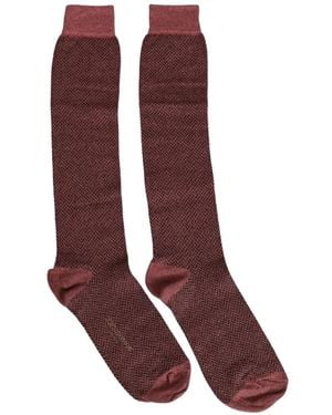 Dolce & Gabbana Herringbone-Knit Over-The-Calf Socks - Purple