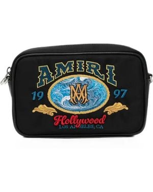 Amiri Logo-Embroidered Camera Bag - Black