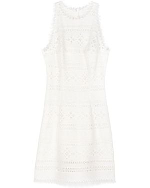 Ermanno Scervino Fringed Knitted Mini Dress - White