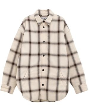 Acne Studios Checked Overshirt - Natural