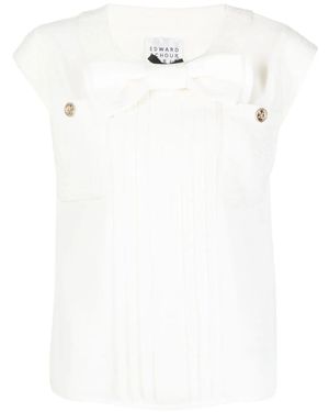 Edward Achour Paris Bow-Detail Top - White