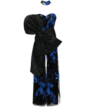 Saiid Kobeisy Draped Bow Jumpsuit - Black