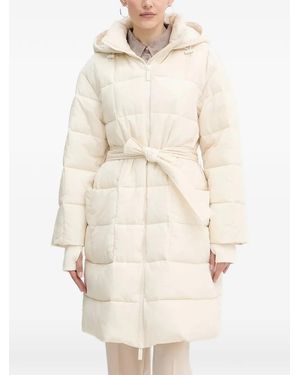 ARMANI EXCHANGE Hooded Belted Coat - Natural