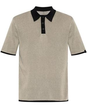 Rag & Bone Fine-Ribbed Polo Shirt - White