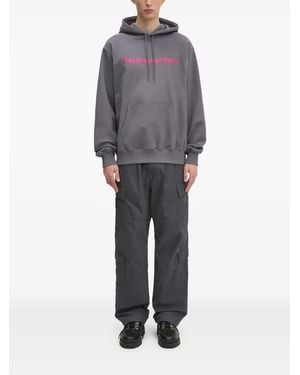 thisisneverthat Hoodie mit Logo-Stickerei - Grau