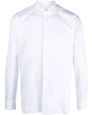 Tagliatore Cutaway-Collar Cotton Shirt - White