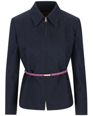 Gucci Gg-Patterned Jacket - Blue