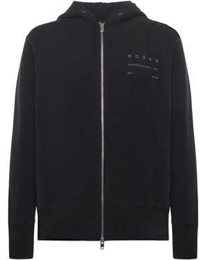 Hogan Logo-Print Hoodie - Black
