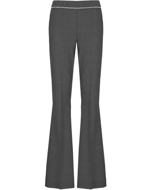 D.exterior Trim-Detail Pants - Gray