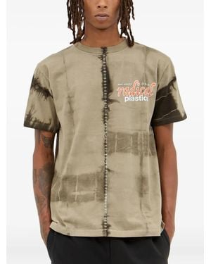 Space Available Tie-Dye Panelled T-Shirt - Natural