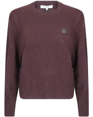 Maison Kitsuné Fox Head Pullover - Lila