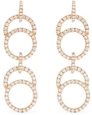COURBET 18Kt Recycled Rose Celeste Laboratory-Grown Diamond Pavé Set Double Hanging Earrings - White