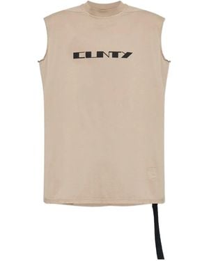 Rick Owens グラフィック ノースリーブトップ - ナチュラル