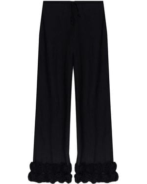 Oséree Floral-Appliqué Trousers - Blue