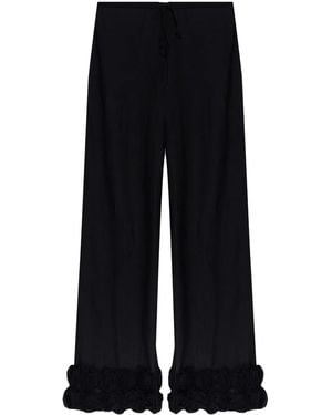 Oséree Floral-Appliqué Trousers - Blue