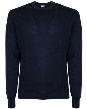 Fedeli Round-Neck Long-Sleeve Jumper - Blue
