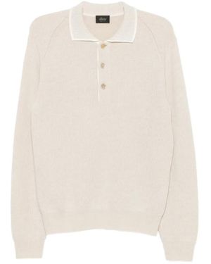 Brioni Pull À Col Boutonné - Blanc