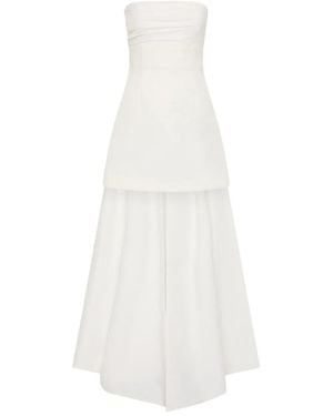 Rachel Gilbert Odette Strapless Pleated Mini Dress - White
