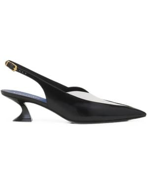 Lanvin Two-Tone Pointed-Toe Pumps - Black