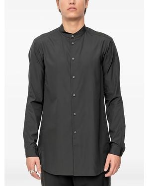 DEVOA Mandarin-Collar Rear-Yoke Shirt - Gray
