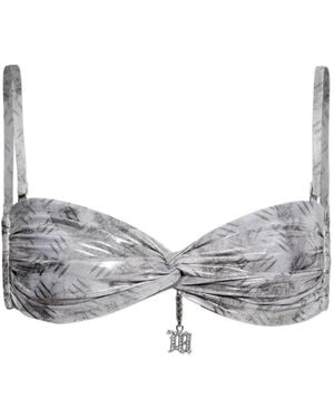 MISBHV Twisted Chain-Detail Bikini Top - Grey