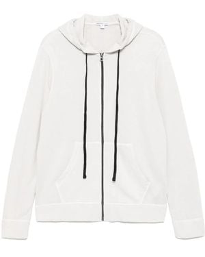 James Perse Vintage French Terry Zip-Up Hoodie - White