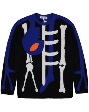 Walter Van Beirendonck Maglione Skeleton - Blu