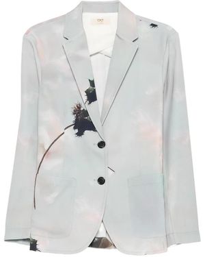 SISSIOTTO Floral-Print Pocket Blazer - White