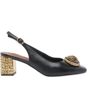Kurt Geiger Crystal-Embellished Slingback Court Shoes - Black