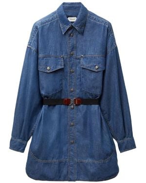 Versace Chambray Denim Minikleid - Blau