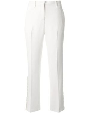 N°21 Cropped Ruffle Detail Pants - White