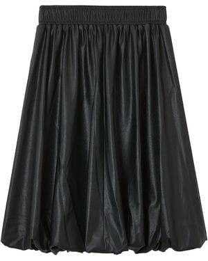 B+ AB Elasticated Bubble-Hem Midi Skirt - Black