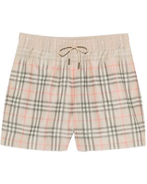 Burberry Gradient Check Swim Shorts - Natural