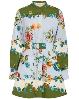 Marie Oliver Hughes Floral Belted Dress - Green