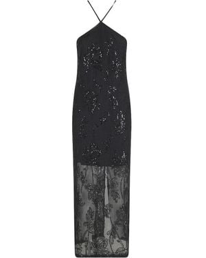 Isabelle Blanche Sequin-Embellishment Midi Dress - Black